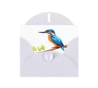 YYHWHJDE White Greeting Card Kingfisher on the branch Pattern for Festive Birthday Party Invitation