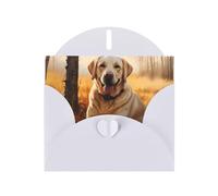 YYHWHJDE White Greeting Card Labrador Retriever Dog Pattern for Festive Birthday Party Invitation
