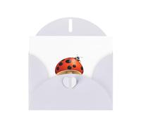 YYHWHJDE White Greeting Card Ladybug On Mushroom Picture for Festive Birthday Party Invitation