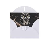 YYHWHJDE White Greeting Card Late Night Owl Picture for Festive Birthday Party Invitation