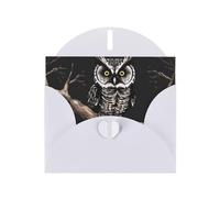 YYHWHJDE White Greeting Card Late Night Owl Prints for Christmas, Children's Birthday, Valentine's Day, and Party Invitation