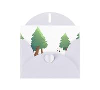 YYHWHJDE White Greeting Card Little Cat In The Forest Pattern Perfect for Valentine's Day, Wedding Anniversary & Party Invitations