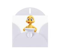 YYHWHJDE White Greeting Card Little duck looking at the test pape Pattern for Christmas, Children's Birthday, Valentine's Day, and Party Invitation