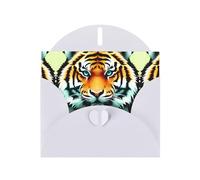 YYHWHJDE White Greeting Card Little fat tiger head Prints for Christmas, Children's Birthday, Valentine's Day, and Party Invitation