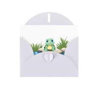 YYHWHJDE White Greeting Card Little turtle by the pond Pattern for Christmas, Children's Birthday, Valentine's Day, and Party Invitation