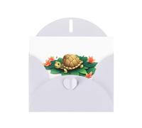 YYHWHJDE White Greeting Card Little turtle in the petals Pattern for Christmas, Children's Birthday, Valentine's Day, and Party Invitation