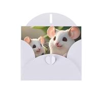 YYHWHJDE White Greeting Card Mother and child rats Prints for Christmas, Children's Birthday, Valentine's Day, and Party Invitation