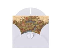 YYHWHJDE White Greeting Card Mountain River Tribe Pattern Perfect for Valentine's Day, Wedding Anniversary & Party Invitations