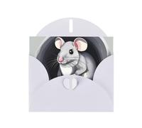 YYHWHJDE White Greeting Card Mouse in the Hole Prints for Christmas, Children's Birthday, Valentine's Day, and Party Invitation
