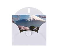 YYHWHJDE White Greeting Card Mt. Fuji in early spring Prints for Christmas, Children's Birthday, Valentine's Day, and Party Invitation