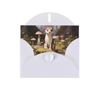 YYHWHJDE White Greeting Card Mushroom Picking Weasel Pattern Perfect for Valentine's Day, Wedding Anniversary & Party Invitations