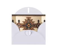 YYHWHJDE White Greeting Card Native American Painting Pattern Perfect for Valentine's Day, Wedding Anniversary & Party Invitations