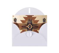 YYHWHJDE White Greeting Card Native American Patterns Prints for Christmas, Children's Birthday, Valentine's Day, and Party Invitation