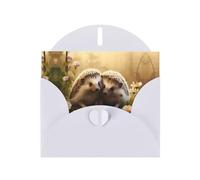 YYHWHJDE White Greeting Card Nature Lovely Hedgehog Lovers Pattern for Christmas, Children's Birthday, Valentine's Day, and Party Invitation
