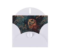 YYHWHJDE White Greeting Card Owl In The Forest Pattern Perfect for Valentine's Day, Wedding Anniversary & Party Invitations