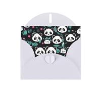 YYHWHJDE White Greeting Card Panda cute face Prints for Christmas, Children's Birthday, Valentine's Day, and Party Invitation