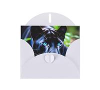 YYHWHJDE White Greeting Card Panther With Blue Eyes Pattern for Christmas, Children's Birthday, Valentine's Day, and Party Invitation