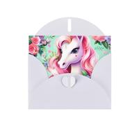YYHWHJDE White Greeting Card Pink Unicorn Prints for Christmas, Children's Birthday, Valentine's Day, and Party Invitation
