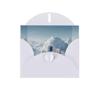 YYHWHJDE White Greeting Card Polar Bear and Igloo Pattern for Christmas, Children's Birthday, Valentine's Day, and Party Invitation