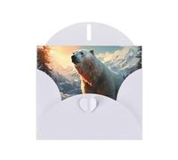 YYHWHJDE White Greeting Card Polar bear in winter Prints for Christmas, Children's Birthday, Valentine's Day, and Party Invitation