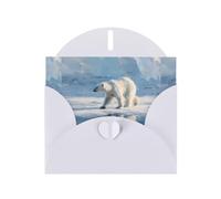 YYHWHJDE White Greeting Card Polar Bear On Ice Pattern Perfect for Valentine's Day, Wedding Anniversary & Party Invitations