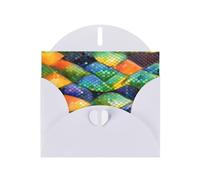 YYHWHJDE White Greeting Card Rainbow Fish Scale Prints for Christmas, Children's Birthday, Valentine's Day, and Party Invitation