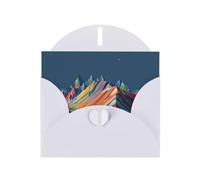 YYHWHJDE White Greeting Card Rainbow Mountain Pattern Perfect for Valentine's Day, Wedding Anniversary & Party Invitations