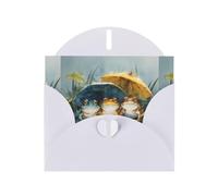 YYHWHJDE White Greeting Card Rainy Season Frogs Pattern Perfect for Valentine's Day, Wedding Anniversary & Party Invitations