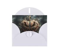 YYHWHJDE White Greeting Card Raven Pumpkin Pattern Perfect for Valentine's Day, Wedding Anniversary & Party Invitations