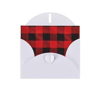 YYHWHJDE White Greeting Card red black buffalo check plaid pattern Pattern for Festive Birthday Party Invitation
