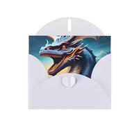 YYHWHJDE White Greeting Card Roaring Dragon Prints for Christmas, Children's Birthday, Valentine's Day, and Party Invitation