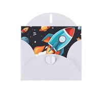 YYHWHJDE White Greeting Card rocket clipart space ship Prints for Christmas, Children's Birthday, Valentine's Day, and Party Invitation