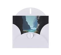 YYHWHJDE White Greeting Card Sea Water Between The Rocks Pattern Perfect for Valentine's Day, Wedding Anniversary & Party Invitations