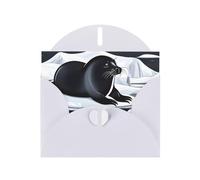 YYHWHJDE White Greeting Card Seals on ice Prints for Christmas, Children's Birthday, Valentine's Day, and Party Invitation