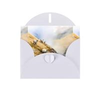 YYHWHJDE White Greeting Card Sheep On The Hillside Pattern Perfect for Valentine's Day, Wedding Anniversary & Party Invitations