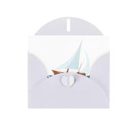 YYHWHJDE White Greeting Card Ship In The Wind And Waves Picture for Festive Birthday Party Invitation