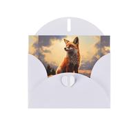 YYHWHJDE White Greeting Card Snow fox on the hill Pattern for Christmas, Children's Birthday, Valentine's Day, and Party Invitation