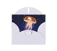 YYHWHJDE White Greeting Card Star Jellyfish Pattern Perfect for Valentine's Day, Wedding Anniversary & Party Invitations