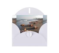 YYHWHJDE White Greeting Card Starfish on the beach Pattern for Christmas, Children's Birthday, Valentine's Day, and Party Invitation