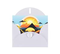 YYHWHJDE White Greeting Card Sunrise Mountain Pattern for Festive Birthday Party Invitation