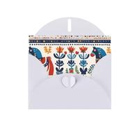 YYHWHJDE White Greeting Card Swedish Dala Horse Folk Prints for Christmas, Children's Birthday, Valentine's Day, and Party Invitation