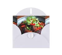 YYHWHJDE White Greeting Card Tempting Braised Pork Pattern Perfect for Valentine's Day, Wedding Anniversary & Party Invitations