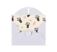 YYHWHJDE White Greeting Card The Beauty Of Small Footprints Pattern Perfect for Valentine's Day, Wedding Anniversary & Party Invitations