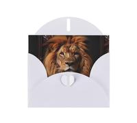 YYHWHJDE White Greeting Card The Lion's Gaze Pattern Perfect for Valentine's Day, Wedding Anniversary & Party Invitations