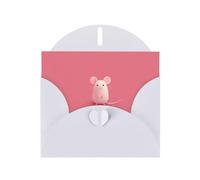 YYHWHJDE White Greeting Card The little mouse who made a mistake Pattern for Christmas, Children's Birthday, Valentine's Day, and Party Invitation