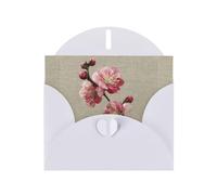 YYHWHJDE White Greeting Card The Proud Plum Blossom Pattern Perfect for Valentine's Day, Wedding Anniversary & Party Invitations