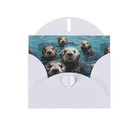 YYHWHJDE White Greeting Card The Water Laziness In The Ocean Pattern Perfect for Valentine's Day, Wedding Anniversary & Party Invitations