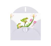 YYHWHJDE White Greeting Card Tree Frog In The Flower Bushes Picture for Festive Birthday Party Invitation