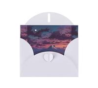 YYHWHJDE White Greeting Card Twilight on the mountain Pattern Perfect for Valentine's Day, Wedding Anniversary & Party Invitations