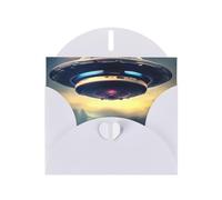 YYHWHJDE White Greeting Card UFO landing Picture for Festive Birthday Party Invitation